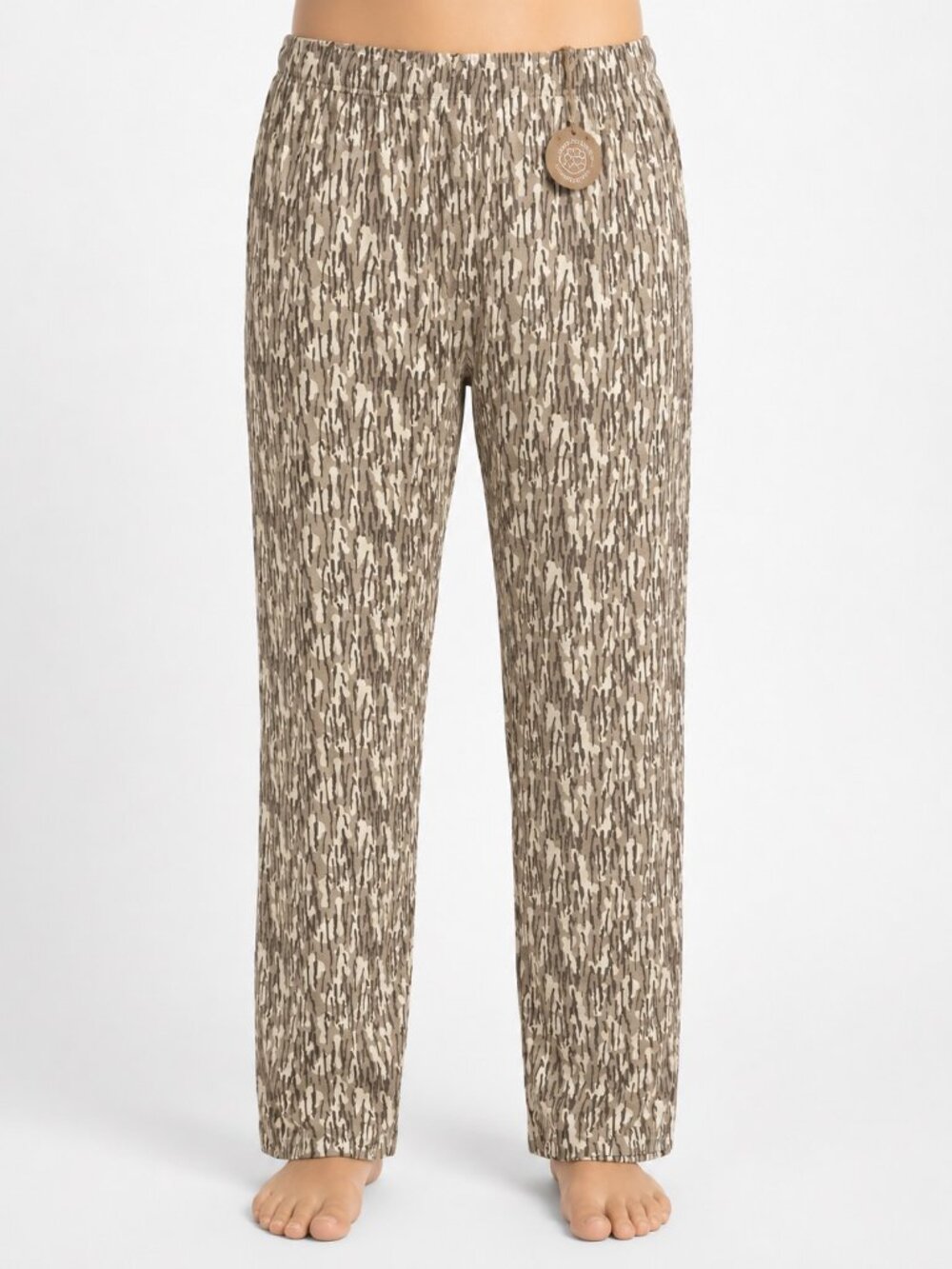 DIP Organic Cotton Pajama Pants Men XL Beige Abstract Camo NWT